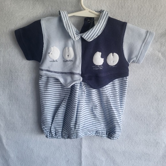 baby boys‎ absorba romper blue stripes 3 months - Picture 1 of 5